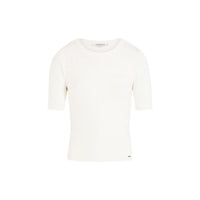 Image 2 : Détail matière t-shirt blanc Morgan De Toi viscose polyamide — delvale