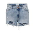 Only Short Femme Bleu Effet Déchiré Casual Chic