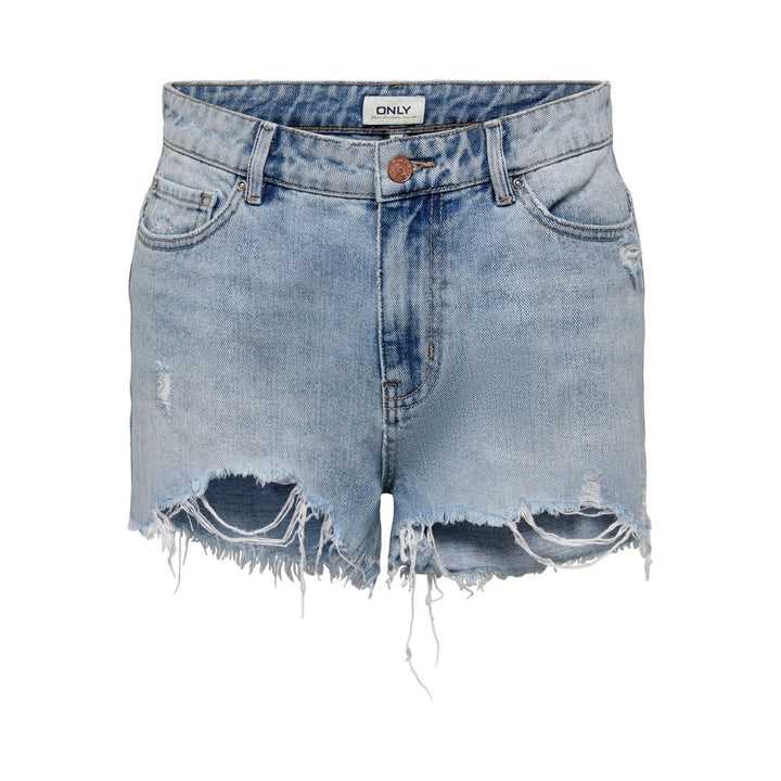 Image 1 : Short Only femme bleu avec effet déchiré, style casual chic — Delvale