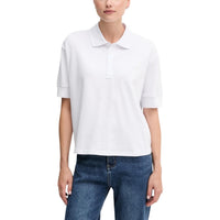 Image 4 : T-shirt noir Armani Exchange femme col polo vue de dos coupe ajustée — delvale