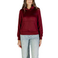 Calvin Klein Sweat Capuche Femme Bordeaux Inscription Brodée