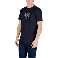 Image 2 : T-shirt Armani Exchange homme bleu détail impression, vue rapprochée — Delvale