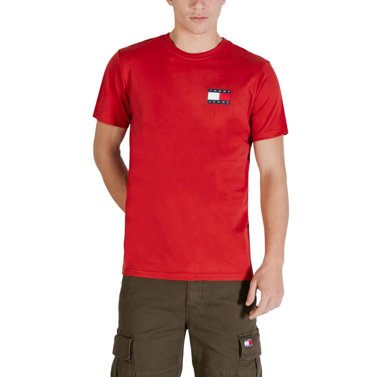 Image 5 : Vue arrière ou profil du t-shirt Tommy Hilfiger Jeans homme blanc, coupe slim ajustée — Delvale