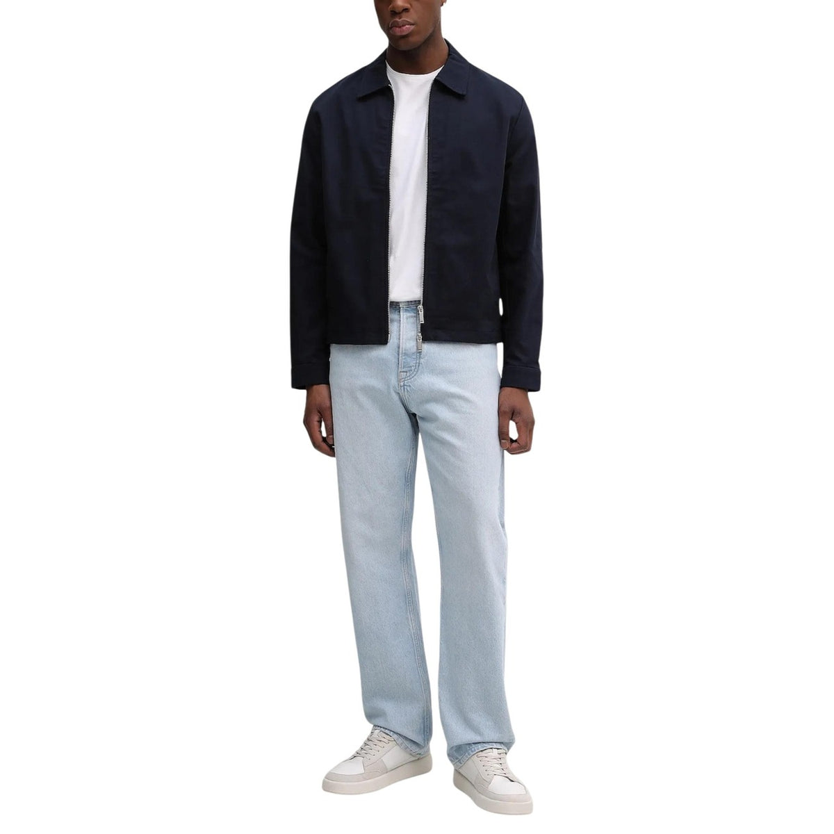 Image 2 : Détail veste Calvin Klein homme bleue, manches longues et finitions premium — Delvale