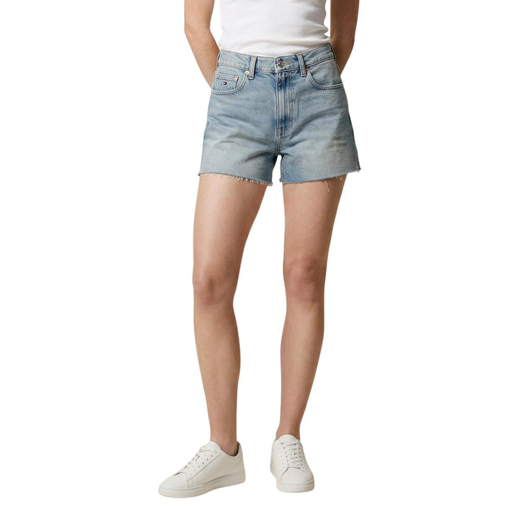 Image 1 : Short femme Tommy Hilfiger Jeans bleu azur coupe regular avec fermeture zip — Delvale