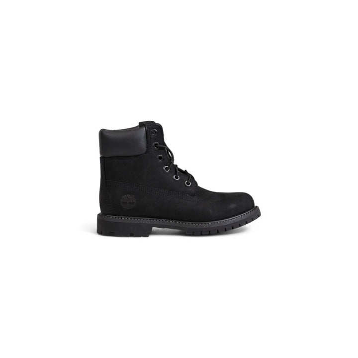 Image 1 : Bottes Timberland femme noir en cuir avec lacets, vue de face — delvale