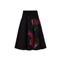 Desigual Midi-rok Uitlopend Abstract Bloemenprint Zwart