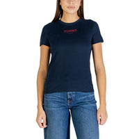 Image 6 : T-shirt blanc Tommy Hilfiger Jeans femme détail matière coton bio et finitions — delvale