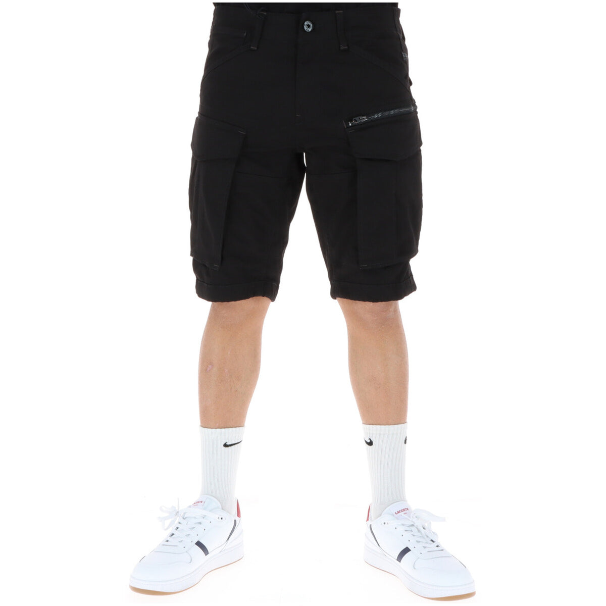G-Star Bermuda Cargo Homme Noir Coton Élasthanne Poches Cargo — Delvale