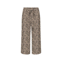 Image 3 : Détail du motif léopard et de la ceinture à nouer du pantalon Only femme taille haute wide leg — Delvale