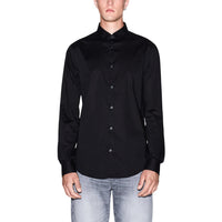 Image 1 : Chemise noire Armani Exchange homme manches longues col classique — Delvale