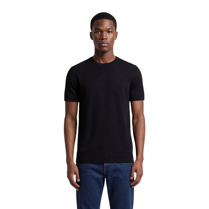 T-shirt Armani Exchange homme bleu coton manches courtes encolure ronde – vue de face