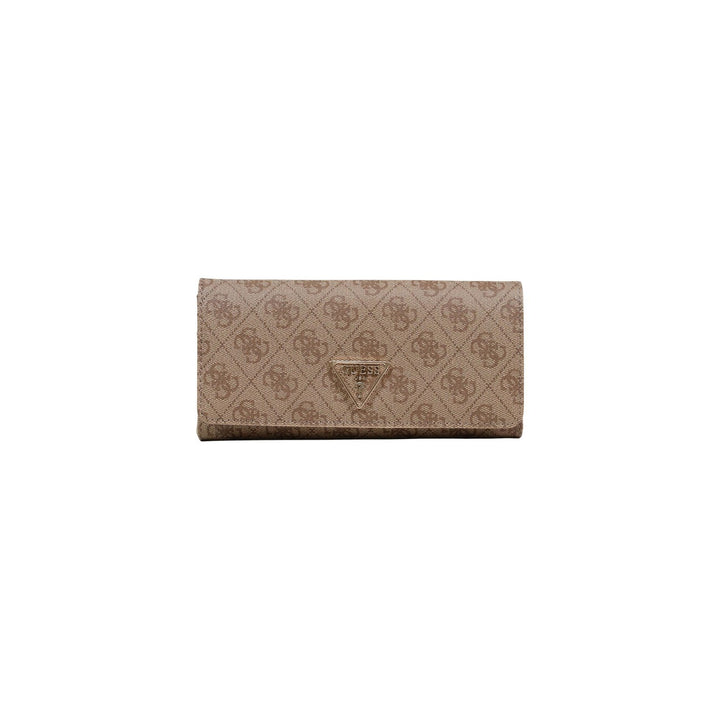 Image 1 : Portefeuille Guess femme beige compact en polyuréthane, vue de face — delvale