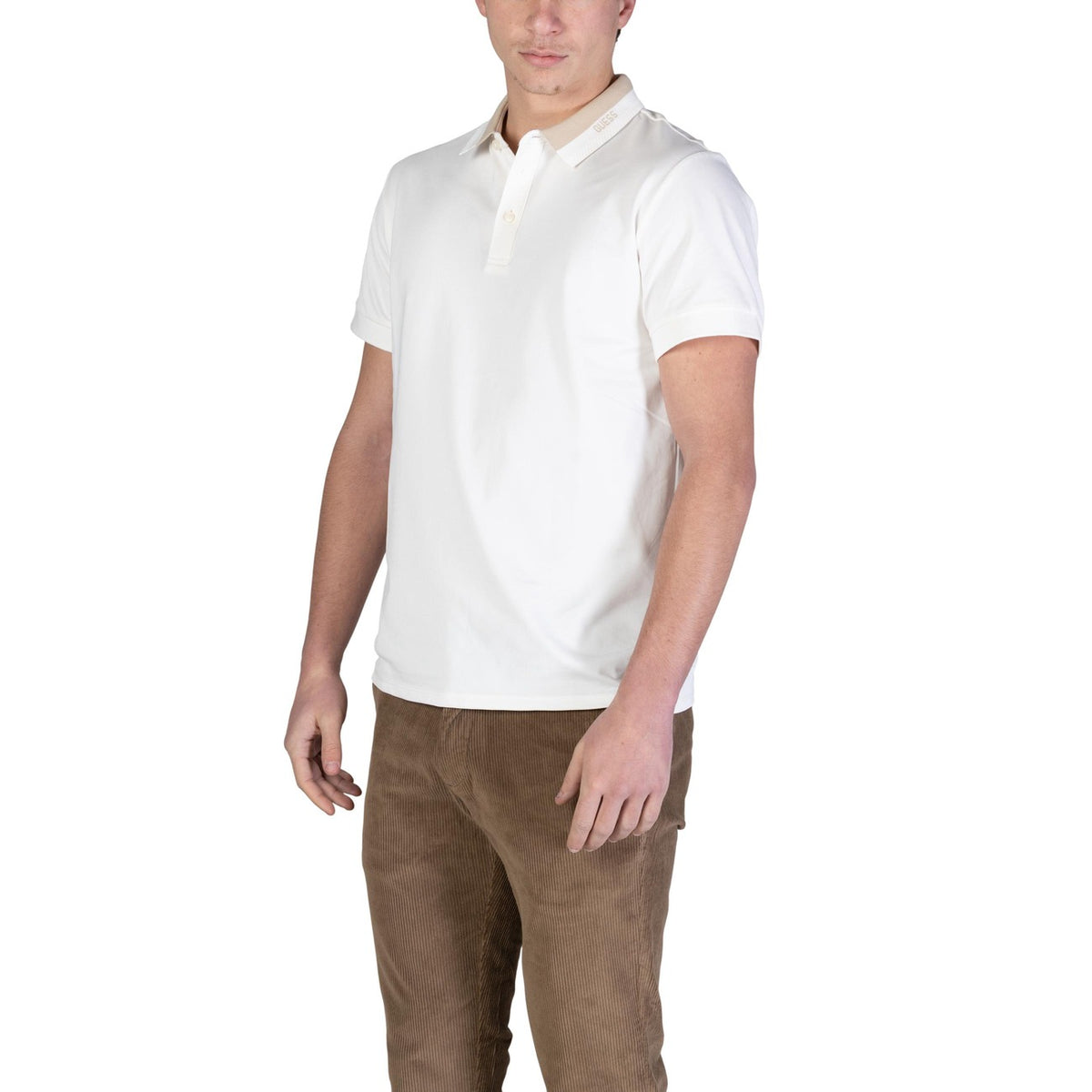 Image 2 : Polo Guess homme piqué de coton manches courtes, boutonnage ton sur ton, coupe ajustée — Delvale