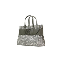 Image 2 : Détail construction architecturale sac Armani Exchange jacquard bicolore motif typographique — delvale