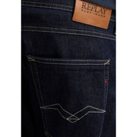 Image 4 : Détail poches arrières et finitions jean slim Replay homme denim foncé — Delvale