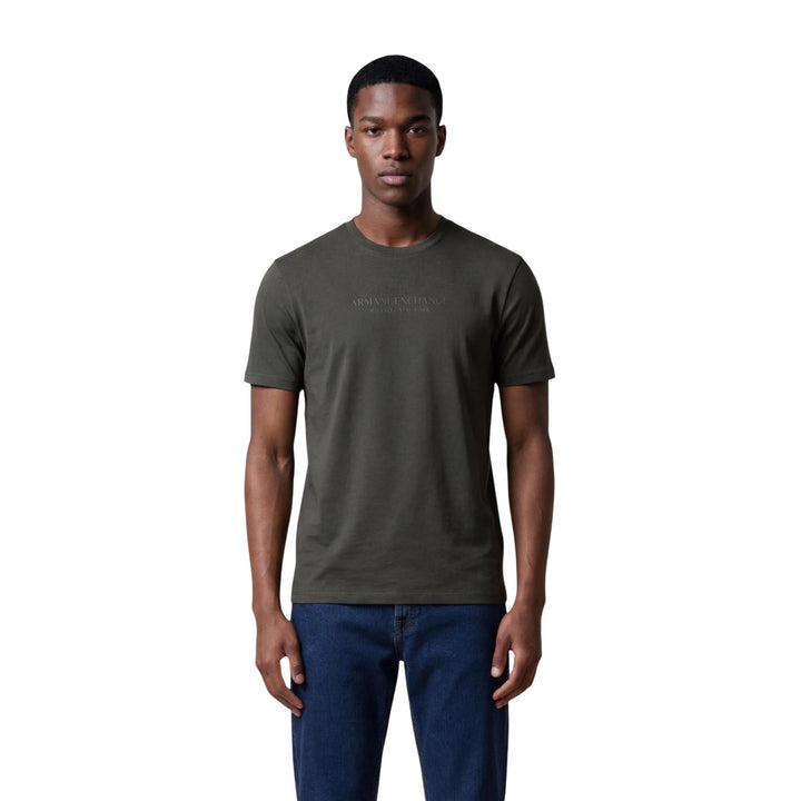 Image 1 : T-shirt Armani Exchange homme vert en coton, vue de face — Delvale
