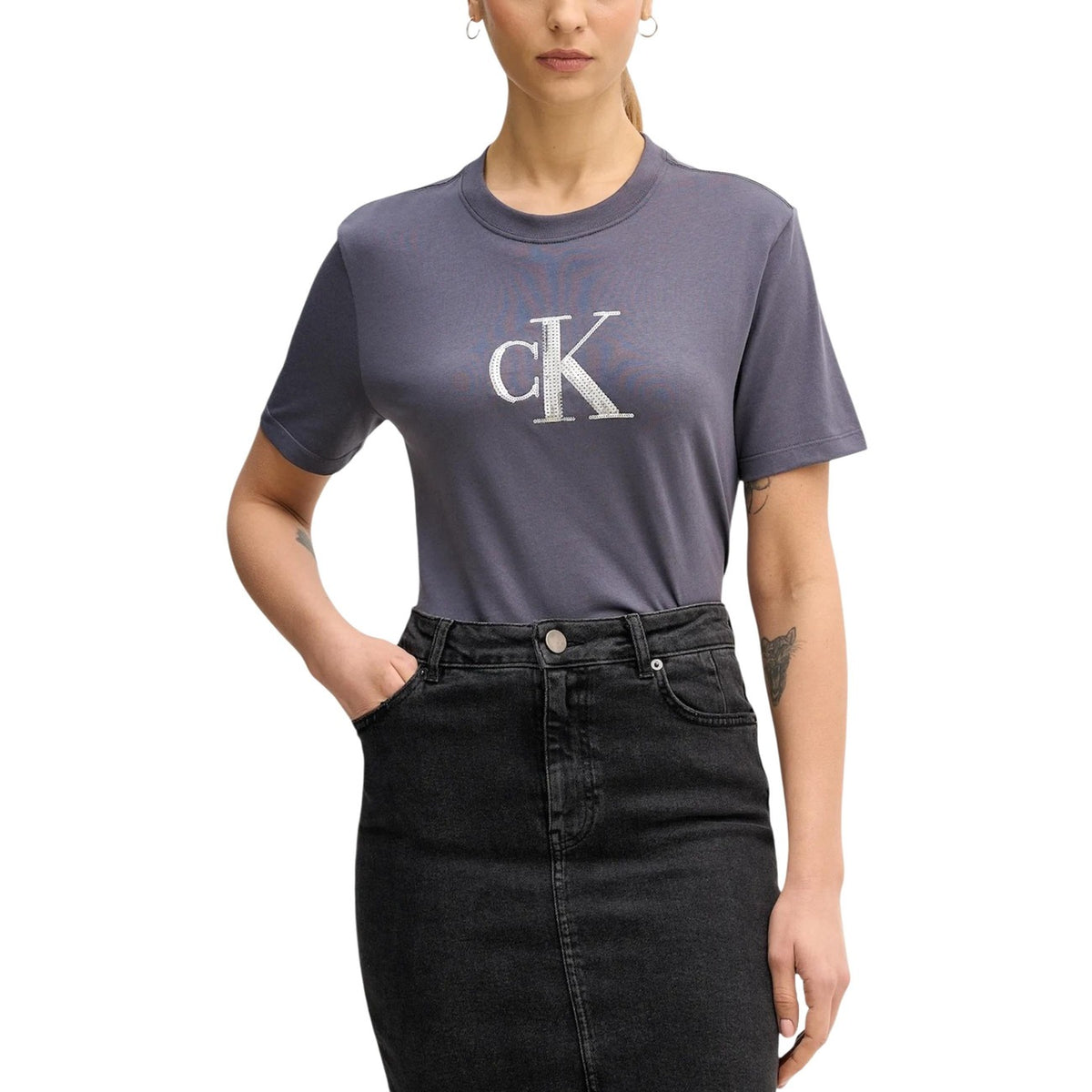 Image 4 : T-shirt blanc imprimé Calvin Klein Jeans femme style décontracté — delvale