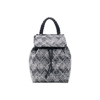 Image 1 : Sac à dos Desigual femme en jacquard gris motif losanges avec anse tressée noire — Delvale