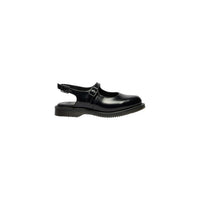 Image 1 : Sandales Dr. Martens femme en cuir noir avec fermeture boucle, vue de face — Delvale