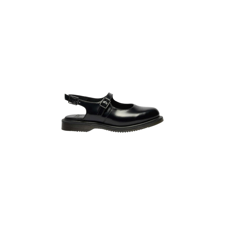 Image 1 : Sandales Dr. Martens femme en cuir noir avec fermeture boucle, vue de face — Delvale