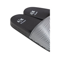 Image 3 : Mules Armani Exchange homme noires en PVC, vue d'ensemble du design minimaliste — Delvale