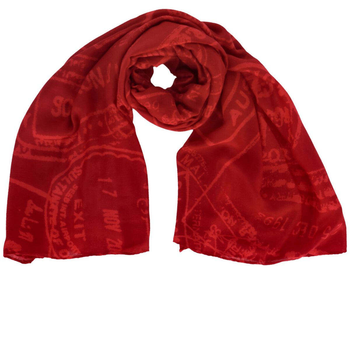 Image 1 : Écharpe rouge Alviero Martini femme avec motif imprimé distinctif — delvale