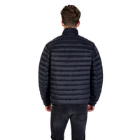 Doudoune Armani Exchange homme bleu marine piqûres horizontales — vue de dos portée — Delvale