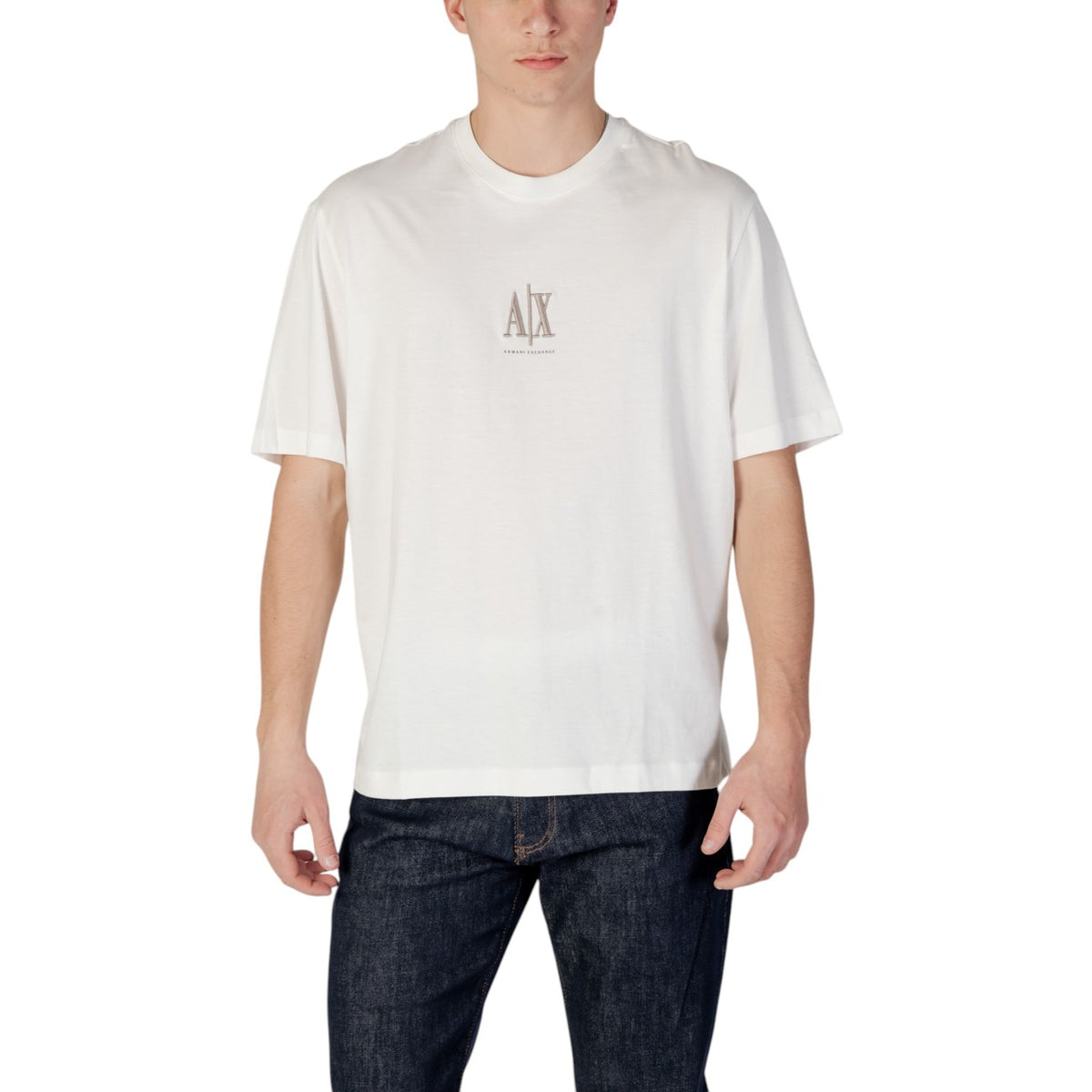 Image 6 : T-shirt Armani Exchange Homme Logo AX Pur Coton — présentation produit — Delvale