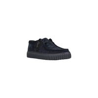 Image 2 : Chaussure lacet Clarks homme suède noir, détail construction moccasin et coutures apparentes — Delvale