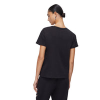 Image 2 : Vue rapprochée du t-shirt Liu Jo femme noir avec détail poche strass et logo Liu Jo — Delvale