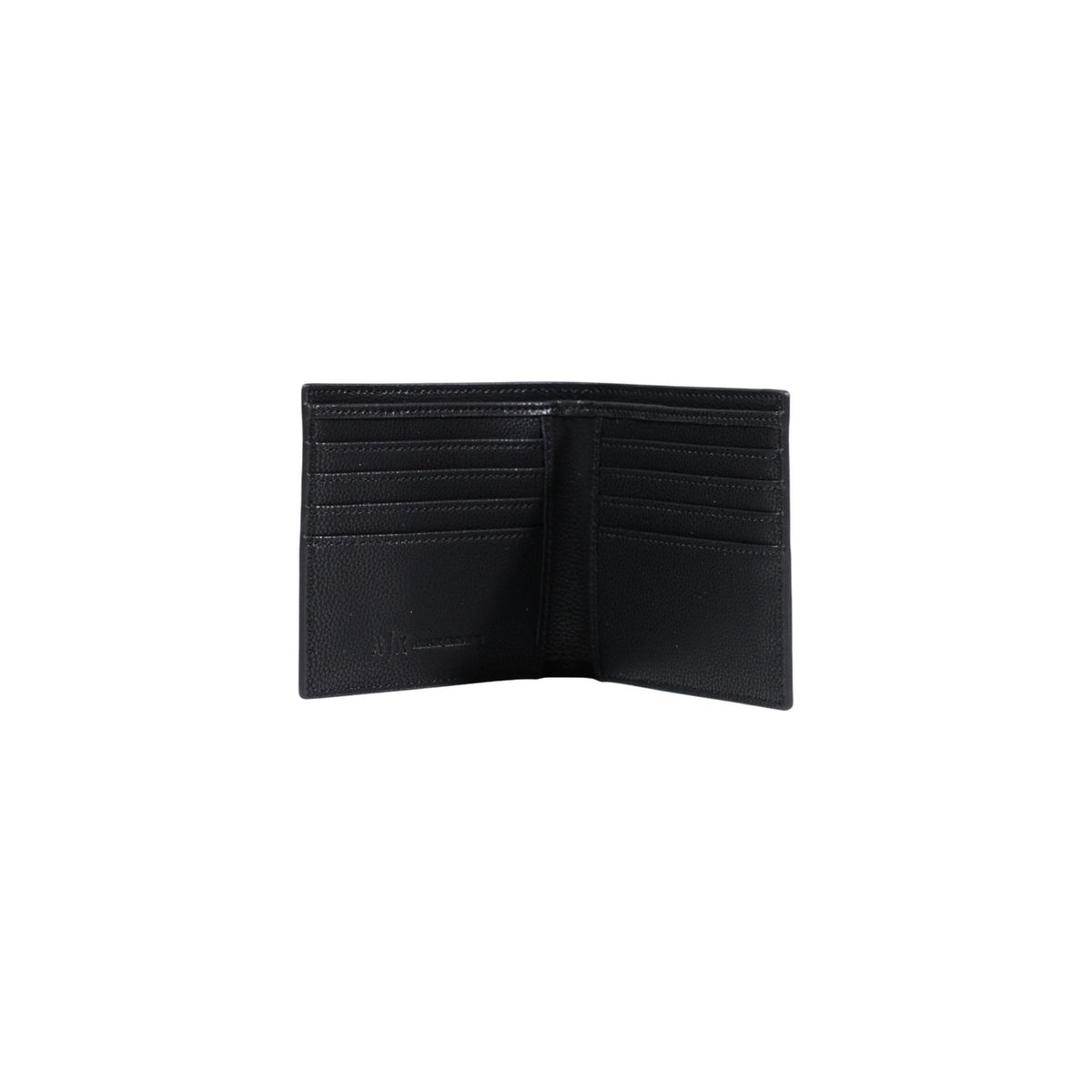 Image 4 : Portefeuille bi-pliable Armani Exchange homme, cuir grain structuré, présentation à plat — Delvale