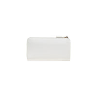 Image 3 : Détail du logo Liu Jo Milano embossé sur portefeuille blanc femme, matière structurée et finitions soignées — Delvale