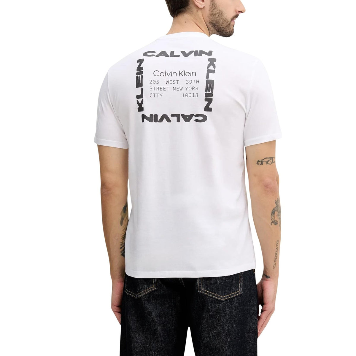 Image 2 : Détail impression graphique t-shirt Calvin Klein Jeans homme blanc en coton — Delvale