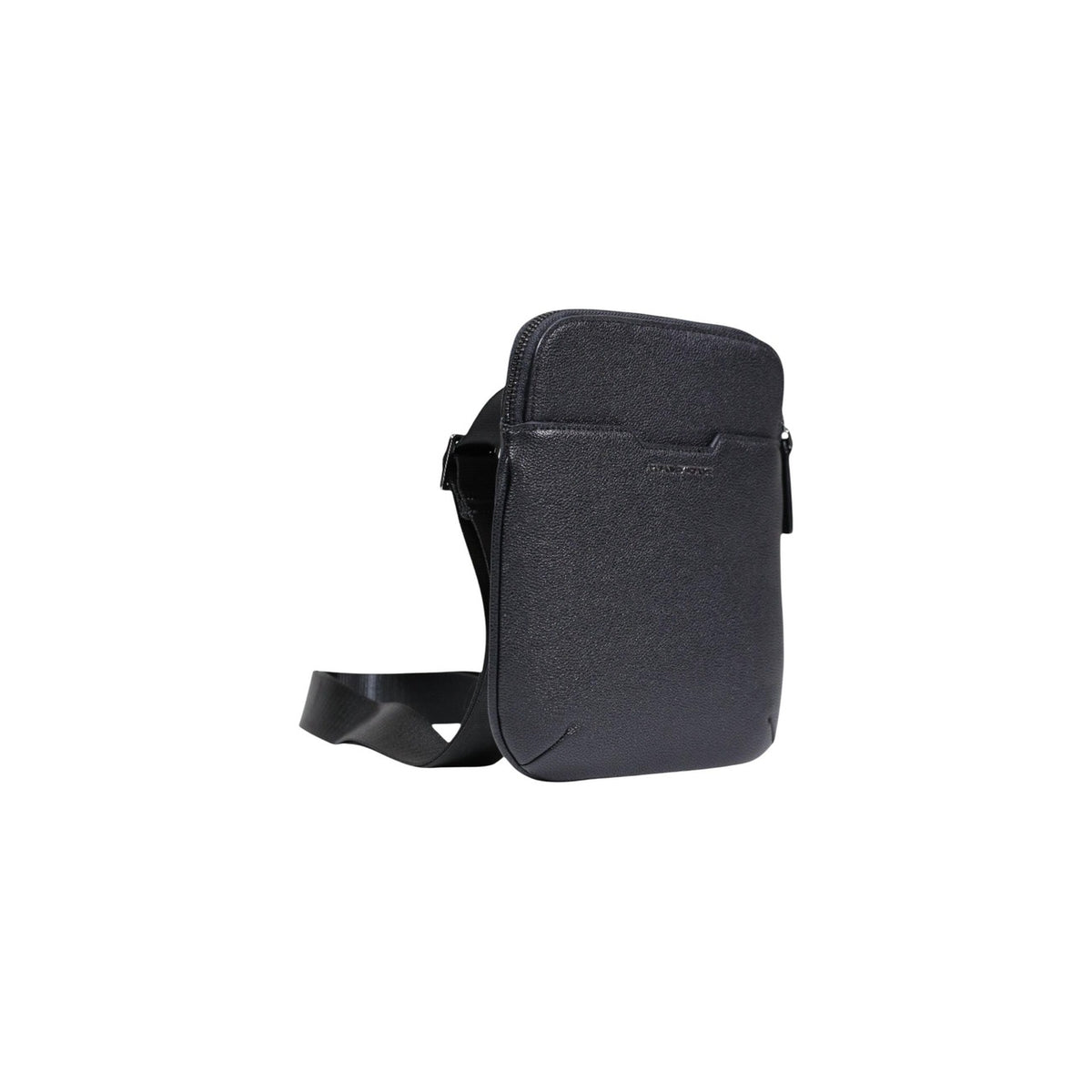 Image 2 : Sacoche ultra-fine Armani Exchange noire format carré 22x23 cm avec texture grainée mate et fermeture zip — Delvale