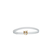 Image 1 : Ceinture Pinko femme en cuir blanc avec boucle signature élégante — delvale