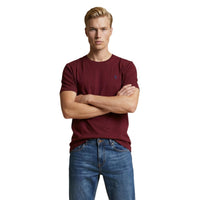 Image 4 : T-shirt U.S. Polo Assn. homme bleu marine coton jersey, détail col rond finition côtelée — Delvale