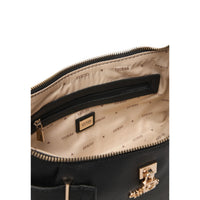 Image 4 : Vue de profil du sac crossbody Guess femme noir structuré avec quincaillerie dorée — Delvale