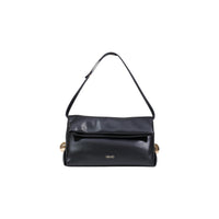 Image 2 : Pochette Liu Jo noire en polyuréthane, détails anneaux métalliques dorés, fond blanc — Delvale
