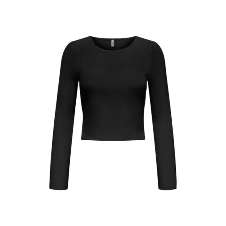 Image 1 : Pull Only noir femme manches longues col rond coupe ajustée — delvale