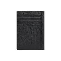 Image 3 : Porte-cartes Calvin Klein noir posé sur fond blanc, format compact 8x11 cm — Delvale