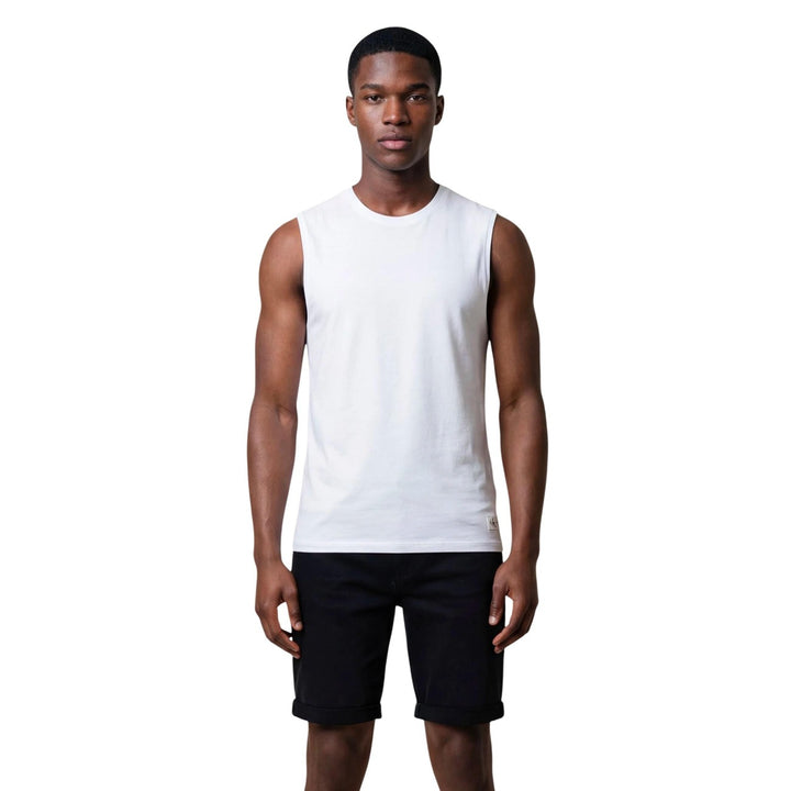 Image 1 : Débardeur Calvin Klein Jeans homme blanc en coton, col rond — Delvale