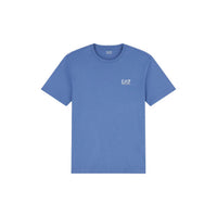 Image 2 : Vue de face du t-shirt EA7 Emporio Armani homme en jersey bleu, coupe normale et manches courtes — Delvale