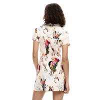 Image 3 : Vue d'ensemble robe Desigual beige motifs floraux, coupe fluide et féminine — Delvale