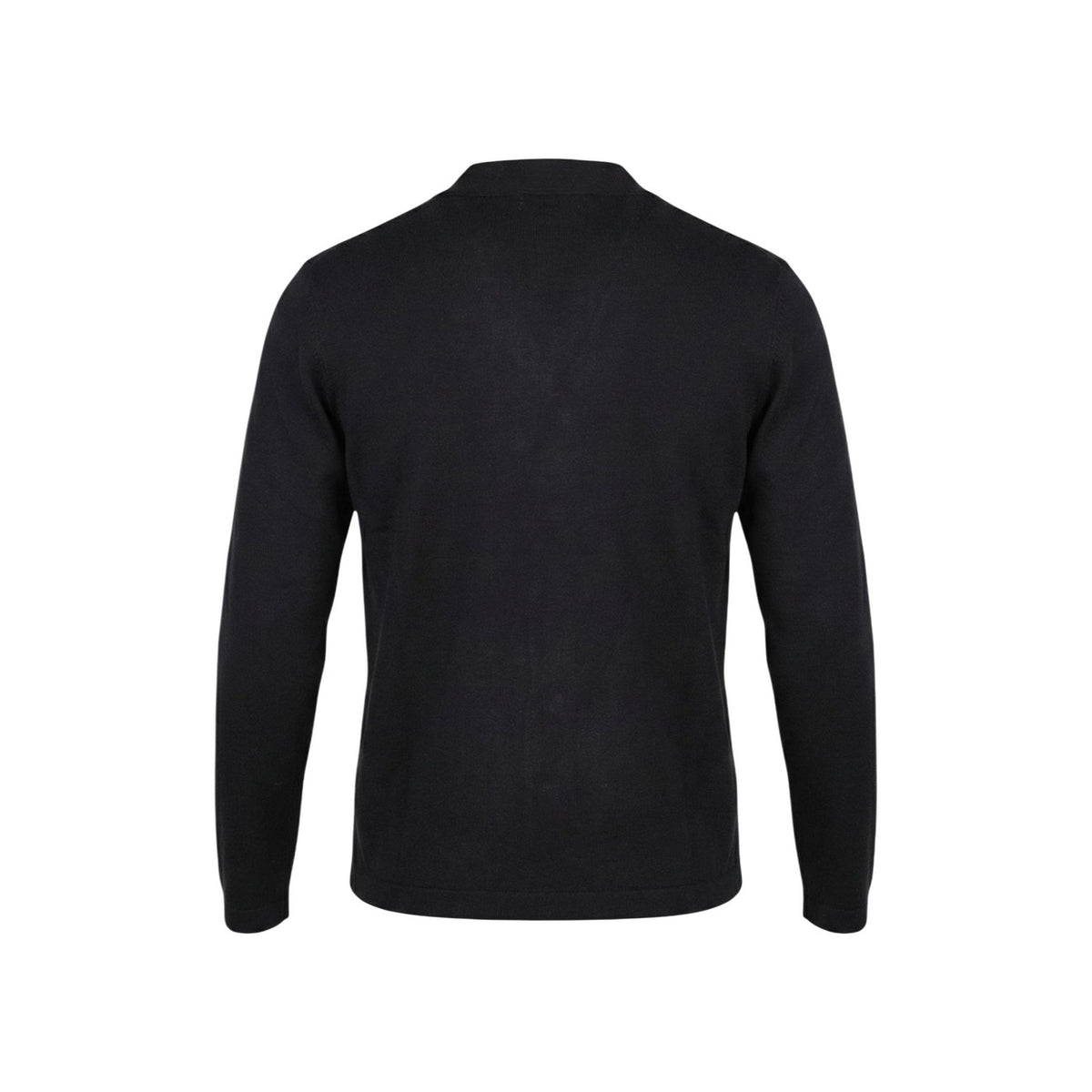 Image 3 : Cardigan homme noir Gianni Lupo manches longues, vue de trois quarts — delvale