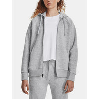 Image 4 : Sweat zippé à capuche Under Armour femme noir, détail de la capuche et finitions premium — Delvale