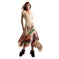 Desigual Damesjurk Beige met Motiefprint Korte mouwen