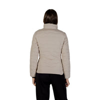 Image 2 : Détail veste EA7 beige femme col montant, finitions premium — delvale