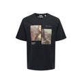 Only & Sons T-shirt Homme Noir Imprimé Manches Courtes
