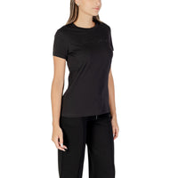 Image 3 : Vue de dos du t-shirt Armani Exchange femme noir manches courtes coupe ajustée — delvale